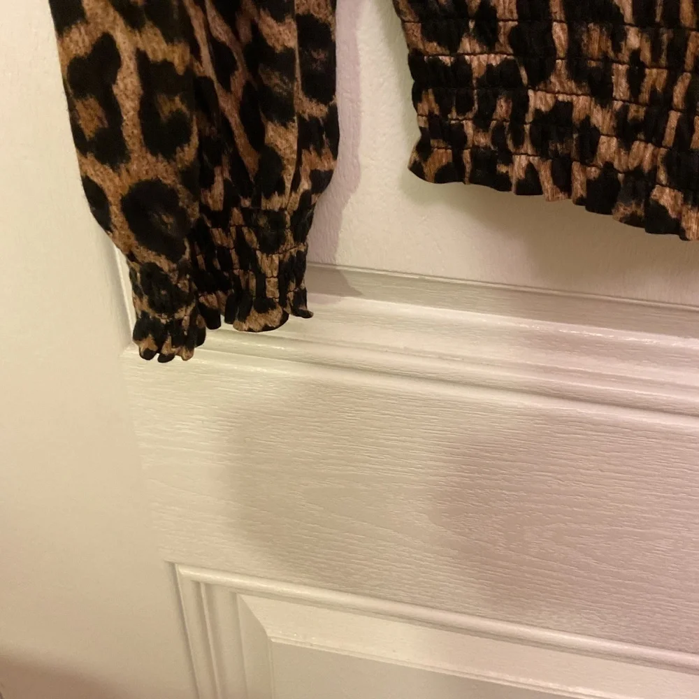 Michael  by Michael Kors stretch knit animal print shirt